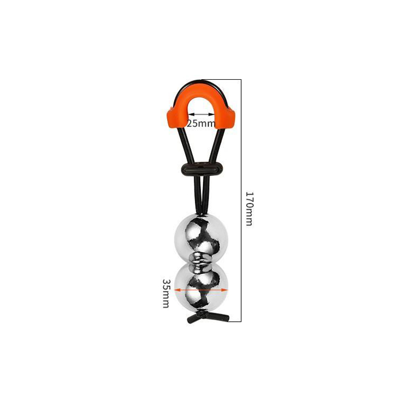 Metalen penisbrancard-dubbele bal (φ35mm)