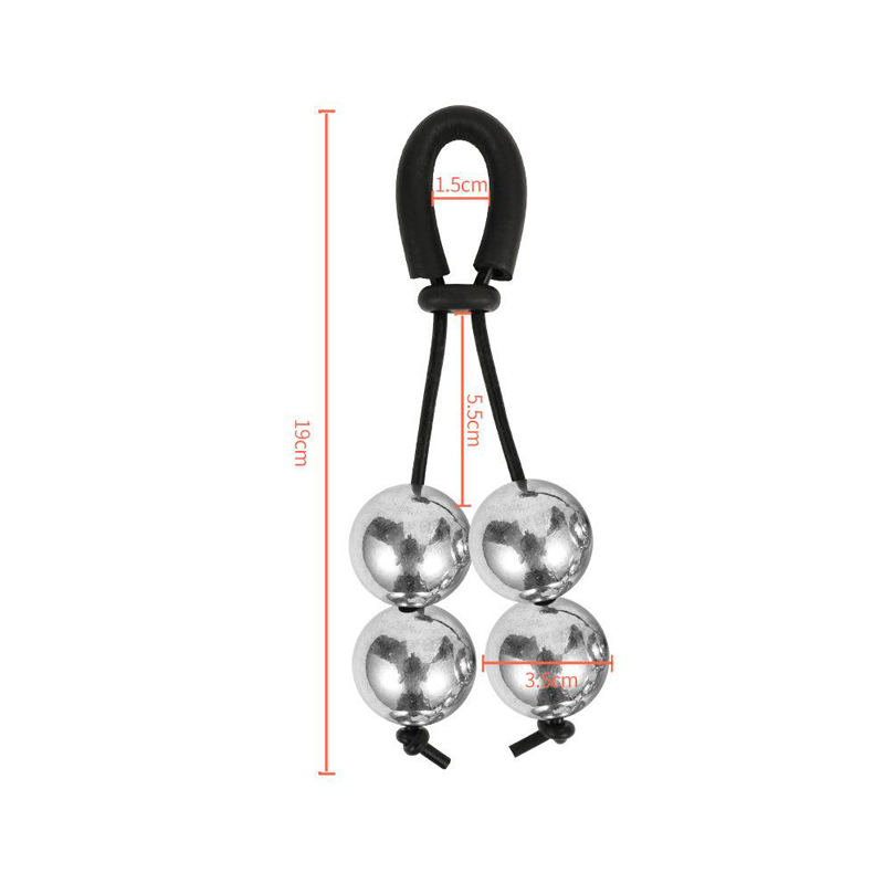 Metalen Penisbrancard-Quad-Ball Zwart